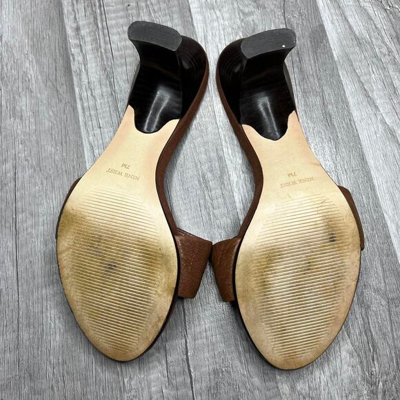 Y2K Nine West Kitten Heels Brown Beaded Size 7 - Picture 5 of 8